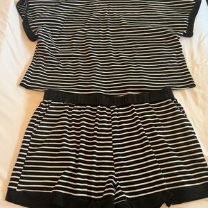 SHEIN Black and White Striped Set